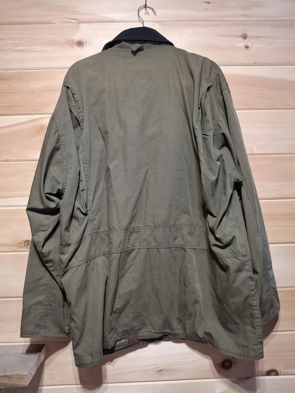 American Eagle Outfitters Olive Green Field Jacket with Black Cord Collar - Picture 3 of 8